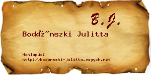 Bodánszki Julitta névjegykártya